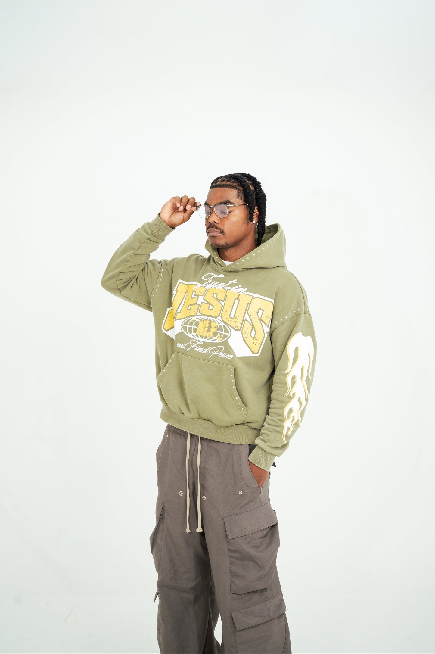 "Trust In Jesus" Hoodie Green