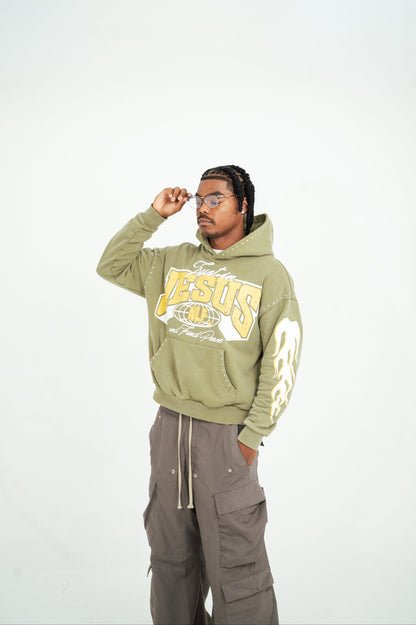 "Trust In Jesus" Hoodie Green