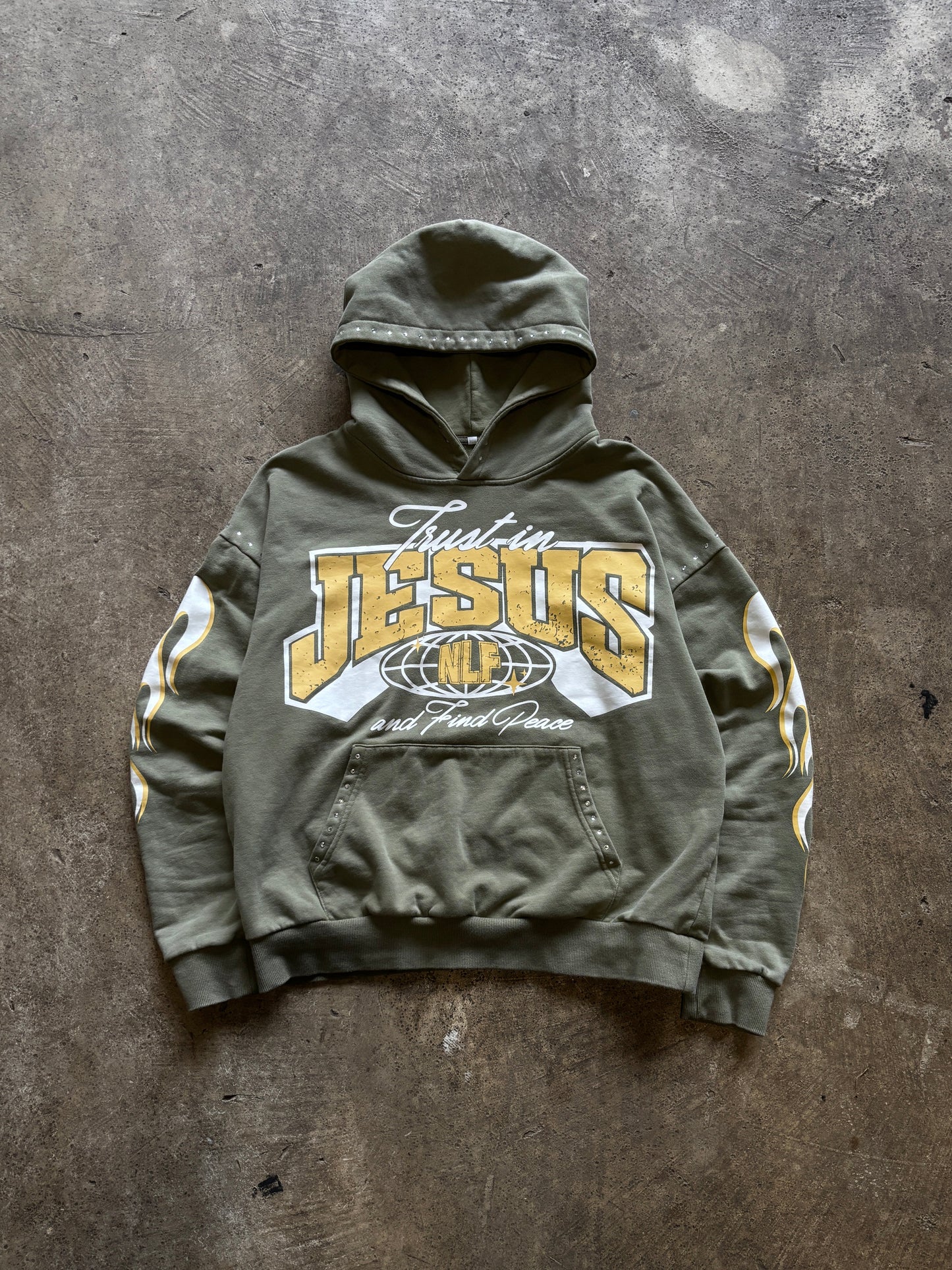 "Trust In Jesus" Hoodie Green